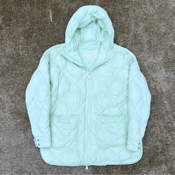 Free People Pippa Packable Puffer Jacket Light Green Bleached Melon Pippa - Picture 5 of 8